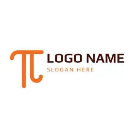 Pi Logo Simple Orange Pi Icon logo design