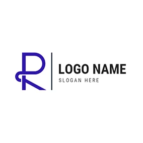 Dr Logo Simple Overlap Letter D R logo design