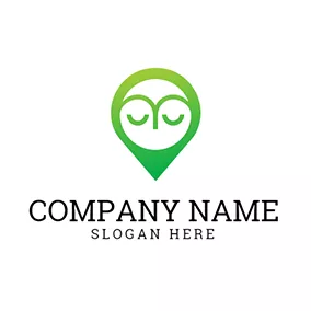 Emblem Logo Simple Owl Head Icon logo design