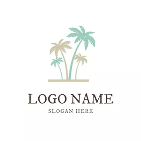 Logótipo De Palmeira Simple Palm Tree Icon logo design
