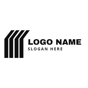 Rectangle Logo Simple Rectangle and Abstract Waterfall logo design