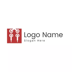 Fashion & Beauty Logo Simple Red and White Shoelace logo design