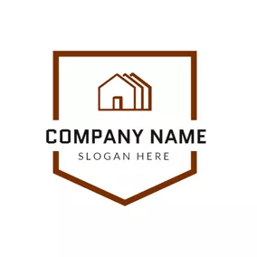 Construction Logo Simple Red Cottages logo design