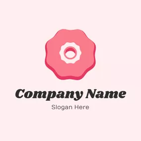 Bakery Logo Simple Red Doughunt Icon logo design