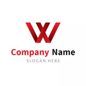 Letter Logo Simple Red Letter W logo design