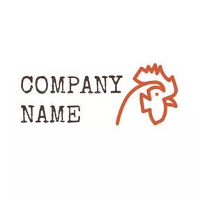 Agriculture Logo Simple Red Rooster logo design