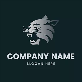 貓Logo Simple Roaring Bobcat logo design