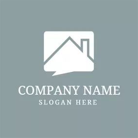 Construction Logo Simple Roof and Chimney logo design