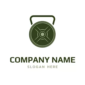 Kettlebell Logo Simple Roundabout Kettlebell logo design