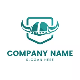 Viking Logo Simple Shield and Helmet logo design