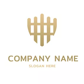 盾牌Logo Simple Shield and Unique Fence logo design