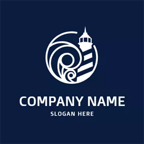 Beacon Logo Simple Spindrift and Lighthouse logo design