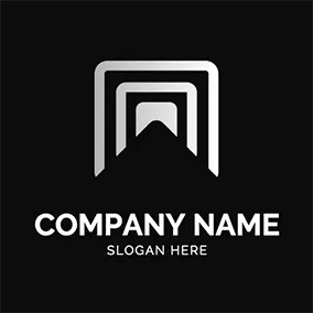 Silver Logo Simple Square Triangle Gradient logo design