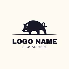 Boar Logo Simple Standing Boar Design logo design