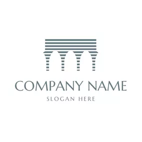 Brücke Logo Simple Stripe Arch Bridge logo design