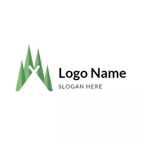 Tent Logo Simple Tree and Tent logo design