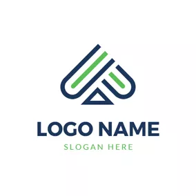エース　ロゴ Simple Triangle and Lines Ace logo design