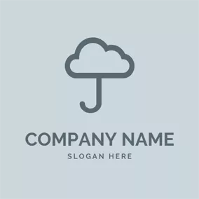 傘ロゴ Simple Umbrella Icon logo design