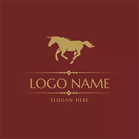 Running Logo Simple Unicorn and Running logo design