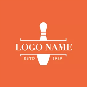 Bowling Logo Simple White Bowling Pin logo design