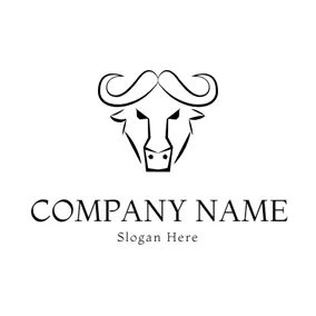 Buffalo Logo Simple White Buffalo Head logo design