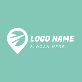 Travel & Hotel Logo Simple White Map Pin logo design