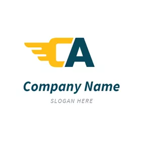 Ca Logo Simple Wing Letter C and A logo design