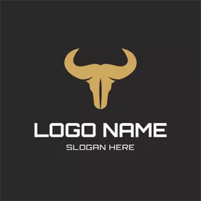 Buffalo Logo Simple Yellow Buffalo Head logo design