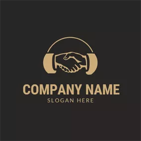 Handshake Logo Simple Yellow Handshake Icon logo design