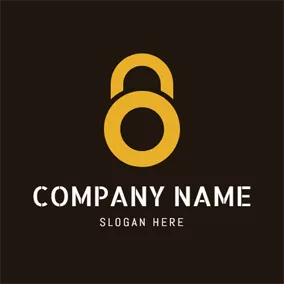Lock Logo Simple Yellow Lock Icon logo design