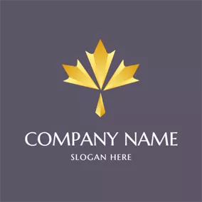 Maple Leaf Logo Simple Yellow Maple Leaf logo design
