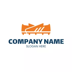 靴のロゴ Simple Yellow Running Shoes logo design