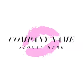 Lipstick Logo Single Mauve Lip Print logo design