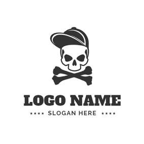Music Logo Skeleton Hat and Unique Pattern logo design