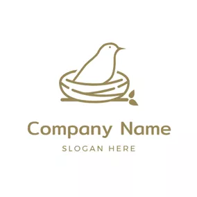 Bird Nest Logo Sketch Bird and Bird Nest logo design