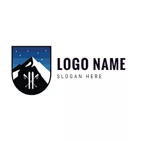 Winter Logo Ski Resort logo design