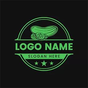 Vegetarian Logo Sliced Cucumber Logo logo design