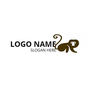 Monkey Logo Small and Brown Monkey logo design