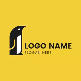 企鵝 Logo Small Black Penguin Cartoon Image logo design