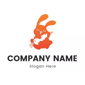 Children & Childcare Logo Small Carrot and Likable Rabbit logo design