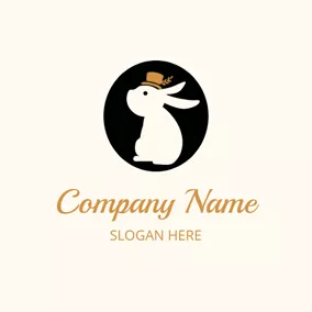 Children & Childcare Logo Small Hat and Cute Rabbit logo design