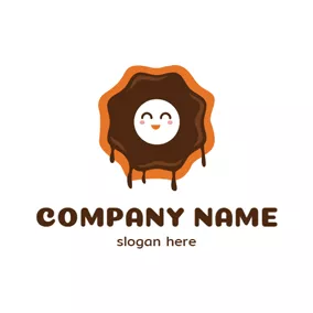 Donuts Logo Smile Face and Doughnut logo design