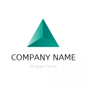Abstract Logo Solid Geometry Green Triangle logo design