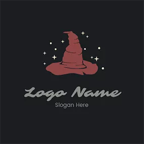 Hat Logo Sparkling Wizard Hat logo design