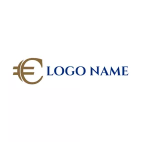 Finance & Insurance Logo Special Brown Euro Sign logo design