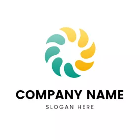 Company & Organization Logo Special Yellow and Green Rotary Round logo design