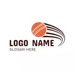 Emblem Logo Speed Orange Cricket Ball logo design