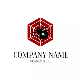 スパイダーロゴ Spider Web and Spider logo design