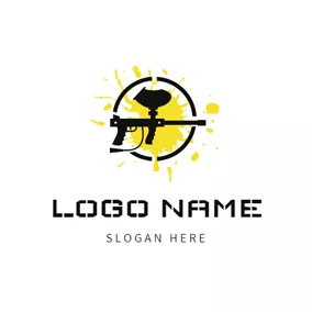Splash Logo Splash Paint and Paintball Gun logo design