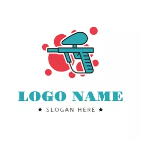 Paintball Logo Spray Paint and Paintball Gun logo design